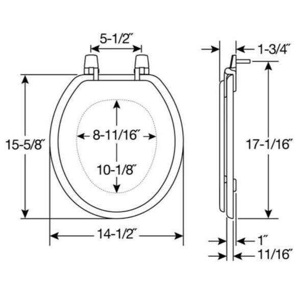 NWOT Bemis Round Enameled Wood Toilet Seat White - Picture 3 of 9